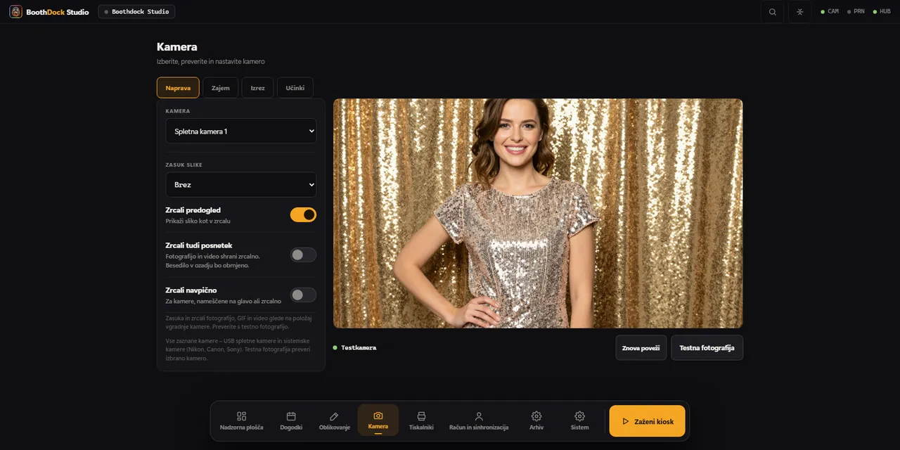 Fotoaparat nastaviš enkrat